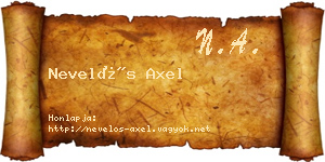 Nevelős Axel névjegykártya